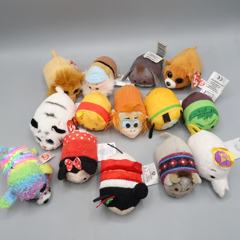 Disney Tsum Tsum & TY Plush Lot Of 19 Plush Figures 14 Mickey Frozen Teapot Dog